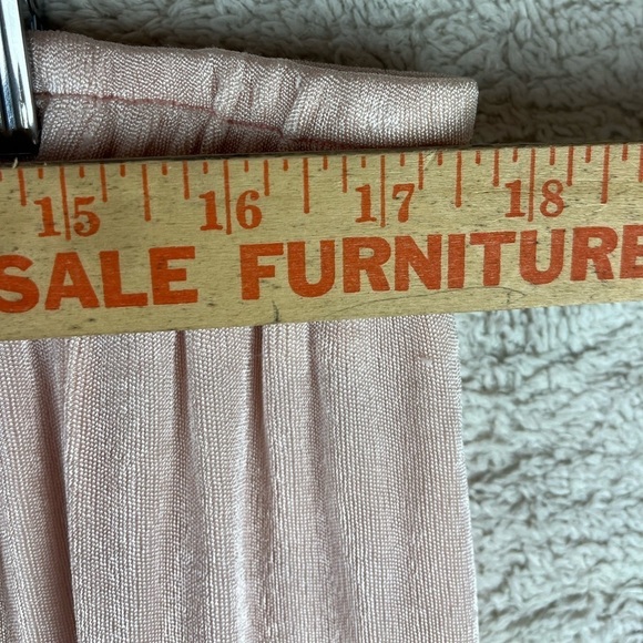 STEPHANIE THOMAS Blush Pink Midi Skirt Sz 20 Swing Shimmer Acetate Made in USA - Picture 4 of 15